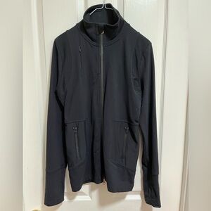 Zobha performance jacket long length women’s size medium black high neck
